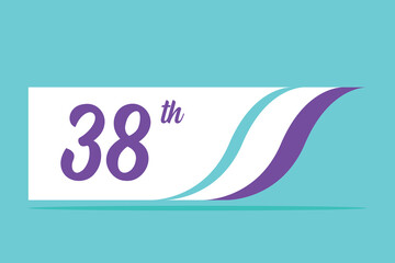 38th anniversary numbers logo template. Modern congratulation concept. Flat vector illustrations isolated.