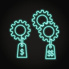 Pricing strategy neon icon in line style