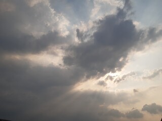Ray of lights covered  by the clouds