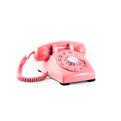 pink vintage phone - obrazy, fototapety, plakaty