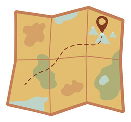 Tourist local map sketch. Hiking item illustration