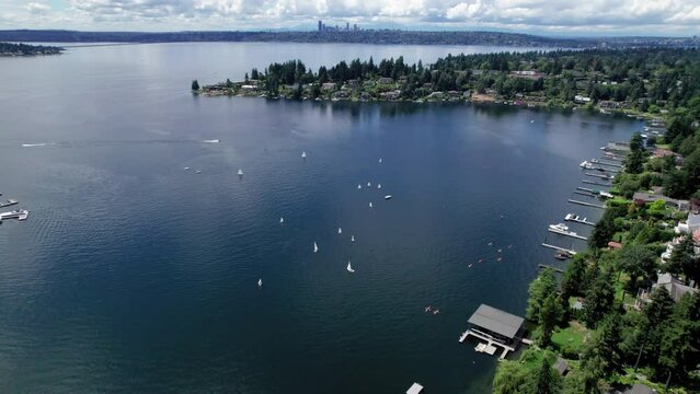Meydenbauer Bay Aerial View in Bellevue Washington