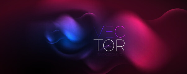 Neon glowing waves, magic energy space light concept, abstract background wallpaper design