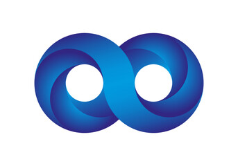 Symbol of infinity. Abstract gradient infinity vector logotype. Universal 3d limitless, eight, loop symbol logo design.
