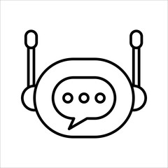 Chat Bot icon. Virtual assistant Bot icon. Robot head with speech bubble. Customer support service Chat Bot. Vector illustration on white background. EPS 10