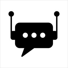 Chat Bot icon. Virtual assistant Bot icon. Robot head with speech bubble. Customer support service Chat Bot. Vector illustration on white background. EPS 10