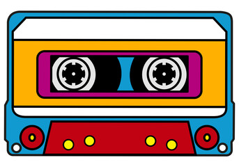 Music, tape, cassette, retro, 80s, 90s, isolated