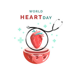 World heart day illustration banner