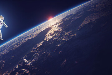 3d rendered Space Art: Alien Planet - A Fantasy Landscape with purple skies.