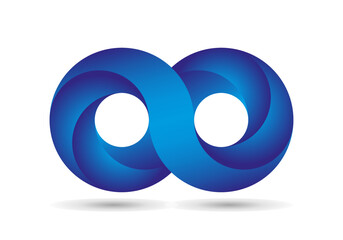 Symbol of infinity. Abstract gradient infinity vector logotype. Universal 3d limitless, eight, loop symbol logo design.