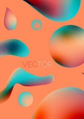 Fluid water drop shape composition abstract background. Vector illustration for banner background or landing page