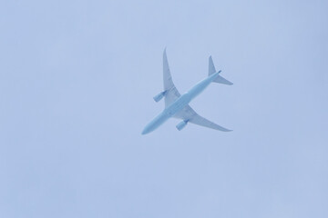 close up of aircraft flying in a sky
