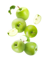 Fresh ripe apple on white background