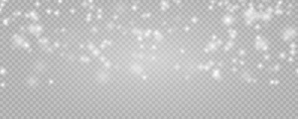 Realistic vector falling snow fall overlay. Christmas banner or winter collection decoration isolated on transparent. Stock vector