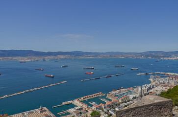 Sea view from the rocks of Gibraltar