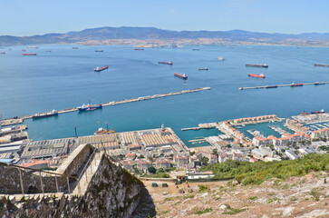 Sea view from the rocks of Gibraltar