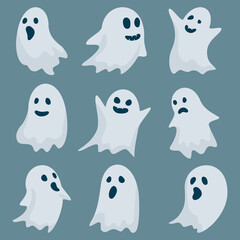 set of halloween ghosts