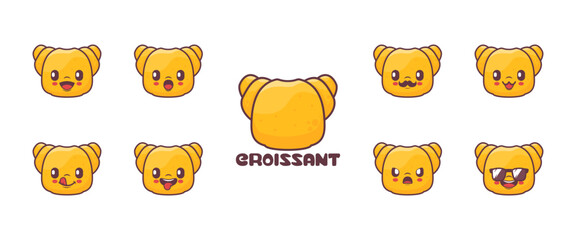 croissant cartoon. food vector illustration