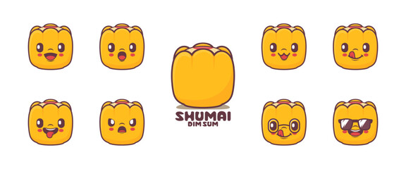 Shumai cartoon. Asian famous food vector illustration