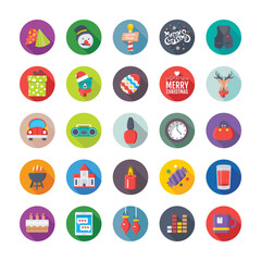 Christmas, Party and Celebrations Vector Icons 

