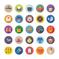 Christmas, Party and Celebrations Vector Icons 

