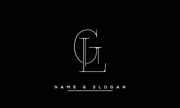 GL,  LG,  G,  L  Abstract  Letters  Logo  Monogram