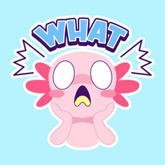 cute axolotl sticker vector set