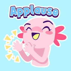 cute axolotl sticker vector set