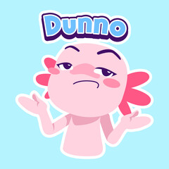 cute axolotl sticker vector set