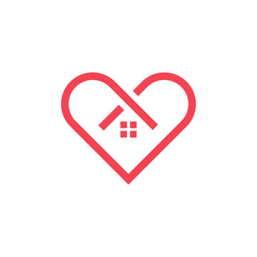home love logo icon design