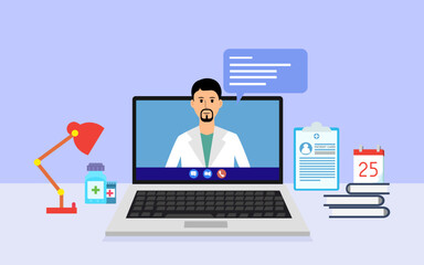 Online healthcare and medical consultation services concept