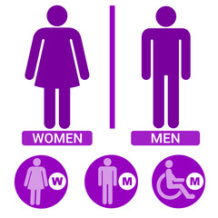 sign icon male and female toilet. Vector illustration