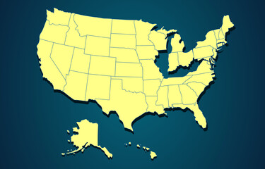 United States of America map vector,USA MAP