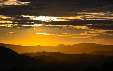 Sunset over Ojai Mountains from Horn Canyon