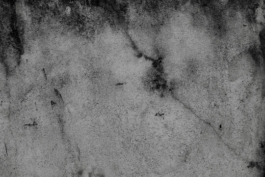 Dark black concrete grunge texture wall background. Horror concept