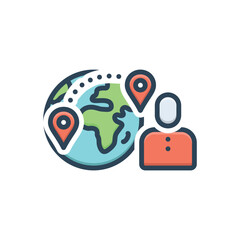 Color illustration icon for immigration