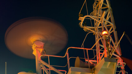 Radar on a ship's mast