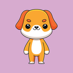 cute dog cartoon doodle art hand drawn concept vector kawaii icon illustration