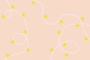 abstract yellow Christmas lights string on pink background