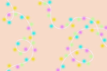 abstract colourful Christmas lights on pink background