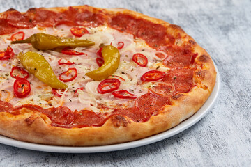 italian pizza on the white plate
