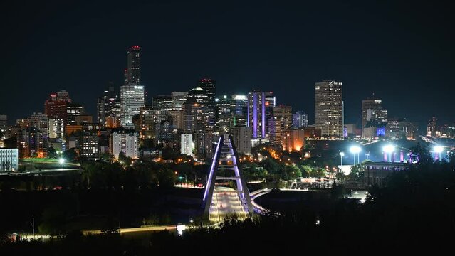 Edmonton Cityscape At Night In Summer