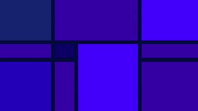 Geometric rectangle square abstract background slow dark blue violet version. Very deep blue color  cartoon animation backdrop. Decorative good for fashion, business, etc...