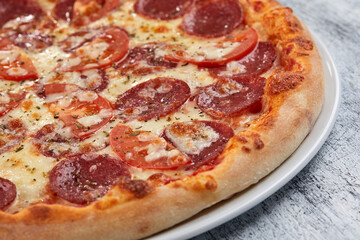 italian pizza on the white plate