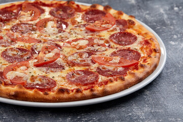 italian pizza on the white plate