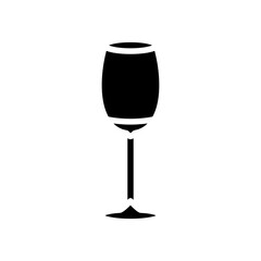 empty wine glass glyph icon vector. empty wine glass sign. isolated symbol illustration