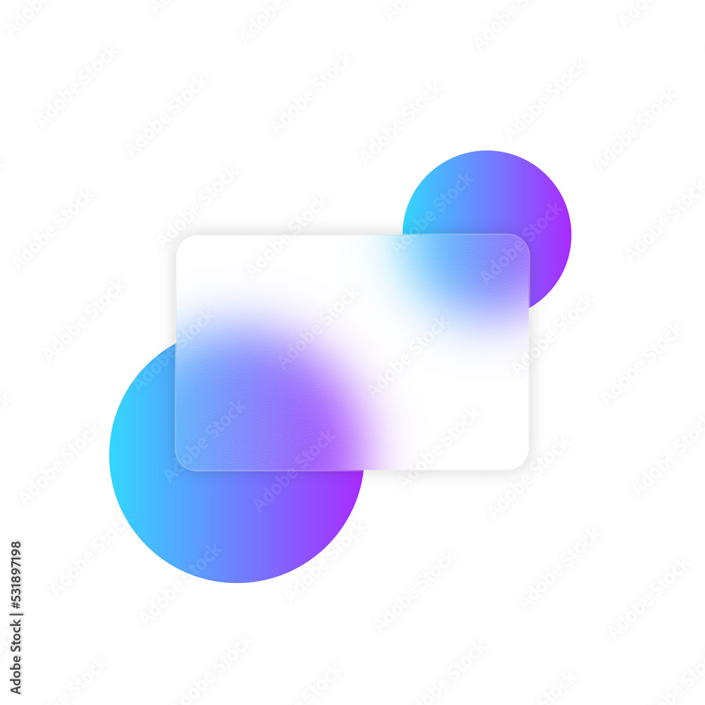 Aufkleber abstract geometric shapes square frosted glass texture overlay on colorful blue purple gradient circ
