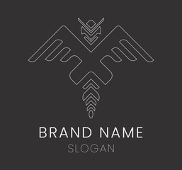flying bird-shaped logo - abstract logo design for company