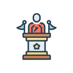 Color illustration icon for presidential
