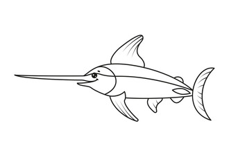 Fototapeta premium Xiphias Gladius fish. Vector Illustration. 